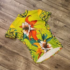 Primal Wear cycling bike jersey short sleeve floral columbine green red floral